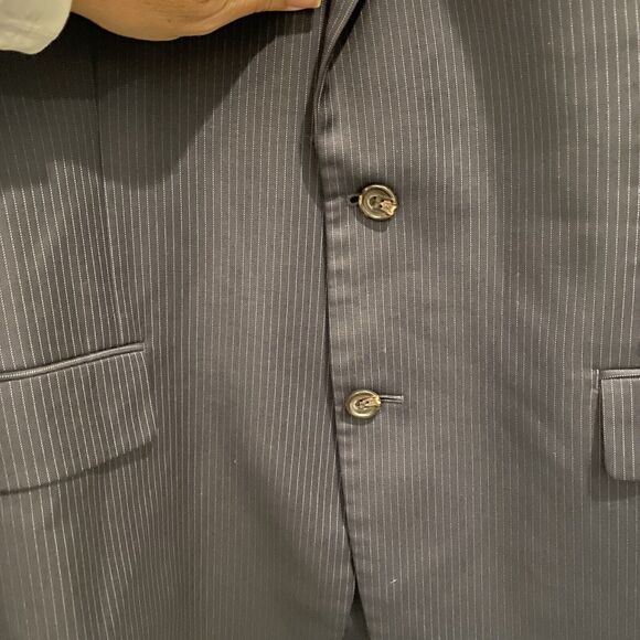 Ralph Lauren LRL Suit Jacket 44L Blue Pinstripe 100% Wool Blazer Sports Coat - Picture 7 of 14